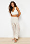 Taş Ajurlu/Delikli Bohem Geniş Paça Triko Pantolon TWOSS24PL00034 - 2