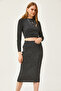 Women's Black Bottom Top Glitter Knitwear Set TKM-19000253 - 5