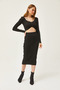 Women's Black Collar Detailed Blouse Skirt Knitwear Set TKM-19000256 - 4