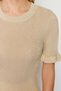 Light Yellow Glitter Sleeve Detailed T-Shirt Look Thin Knitwear Blouse Twoss24Kz00029 - 5