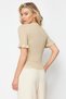 Light Yellow Glitter Sleeve Detailed T-Shirt Look Thin Knitwear Blouse Twoss24Kz00029 - 6