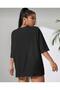 Palm Tree Printed Black Oversize T-shirt Unisex - 3