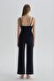 Navy Blue Strap Modal Pajama Top - 6