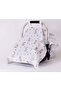 Nursing Cover and Stroller Cover Set of 2 Hospital Exit 100% Cotton Muslin Fabric Rabbit Pattern - 3