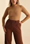 Lycra Turtleneck Soft Soft Regular Fit Camel Women's Knitwear Sweater208514