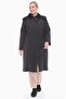 Women's Large Size Hooded 120 Cm Black Quilted Coat 1020 - 2