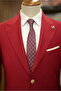 Men's Premium Suit Mono Collar Pleated Pants Italian Style Slim Fit Jacket Trousers - 3