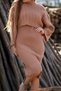 Half Sleeve Hair Braided Turtleneck Loose Cut Sweater U Thick Strap Ribbed Dress Double Knitwear Suit - 3