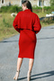 Half Sleeve Hair Braided Turtleneck Loose Cut Sweater U Thick Strap Ribbed Dress Double Knitwear Suit - 2