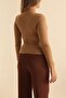 Lycra Turtleneck Soft Soft Regular Fit Camel Women's Knitwear Sweater208514 - 4