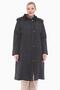 Women's Large Size Hooded 120 Cm Black Quilted Coat 1020