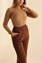 Lycra Turtleneck Soft Soft Regular Fit Camel Women's Knitwear Sweater208514 - 3
