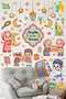 Children's Ramadan Joy Ramadan Glass Wall Door Sticker Set Ramadan Ornaments