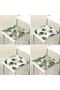 4-Piece Green Exotic Leaf Design Digital Printed Modern Zippered Chair Cushion Set - 3