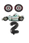 Best White Race Car Tire and Black Number Foil Balloon Set Age 2