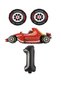 Best Red Race Car Tire and Black Number Foil Balloon Set Age 1