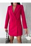 Lined, Famous Brand Model, Buttoned, Mini Length Jacket Dress - 2