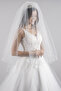 2 Tiers Wedding Dress Veil Off White Bottom Solid 100 Cm Top Solid 90 Cm With Comb