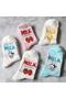 5 Pairs Women's Multicolored Milk Written Patterned Washable College Tennis Socks - 7