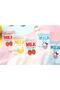5 Pairs Women's Multicolored Milk Written Patterned Washable College Tennis Socks - 3