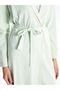 LCW DREAM Shawl Collar Solid Long Sleeve Women's Dressing Gown - 3