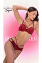 Women's Red Lingerie Set with Padding and Support, Cross-Strap Detail - 3
