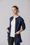 Bergama Women's Long Sleeve Navy Blue Single Top Lycra - Zippered - Doctor Nurse Uniform - Scrubs