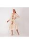 Women's Bohemian Sequin Embroidery Detail Madonna Collar Long Dress - 4