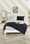 120x200 Solid Color Single Duvet Cover Set with Elastic Sheets Grey-black