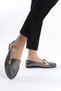 Gray Women's Daily Comfortable Buckle Casual Classic Shoes Ballerinas LRS01