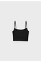 Women's Black Strappy Crop Top - 7