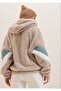 Oversize Zippered Sleeve Detail Hooded Plush Vest Women - 2