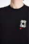 Men's Black Card Printed Oversize T-Shirt - 2