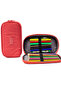 01110 Salmon Crinkle Fabric Waterproof Organizer Pen Compartment Pen Holder Pencil Box - 8