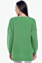 V-neck Long T Sleeve Back Long Front Short Slit Loose Cut Seasonal Basic Loose Knitwear Sweater - 2
