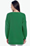 V-neck Long T Sleeve Back Long Front Short Slit Loose Cut Seasonal Basic Loose Knitwear Sweater - 2