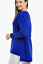 V-neck Long T Sleeve Back Long Front Short Slit Loose Cut Seasonal Basic Loose Knitwear Sweater - 3