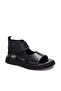 Genuine Leather Black Women's Classic Sandals 281Za20755 - 4