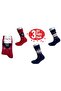 Acrylic Wool Women's 3-Piece Socket Patterned Thermal All Towel Winter Seamless Toe Finish - 5