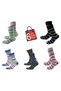 Organic Men's 6-Piece Socket Striped Patterned Non-Squeezing Rubber Multi-Colored Socks