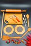 Wooden Rotating Roller Rolling Pin Trivet Kitchen Spoon Bamboo Cutting Board Dowry Set Special for Mother's Day - 5