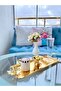 Luxury Stainless Steel Butterfly Gold Plated Baton Serving, Tea, Coffee, Treats and Presentation Tray
