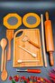 Wooden Rotating Roller Rolling Pin Trivet Kitchen Spoon Bamboo Cutting Board Dowry Set Special for Mother's Day - 4