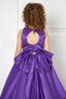 purple front crystal stone crop skirt girl's evening dress - 7