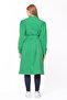 women's midi oversize wool Stamp coat - Benetton Green - 8