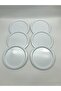 6-Piece Metal Round Tea, Coffee, Cake Serving Tray Decorative Presentation Tray White 24 Cm