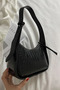 Women's Crocodile Patterned Black Baguette Bag - 7