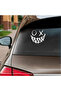 Devil Smiling Face Car Sticker 14x12 Cm White - 2
