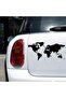 World Map Car Sticker 20x15 Cm Black - 2