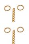 Spring Ring Gold Color Bag Chain Set Length: 110 Cm Ring: 2.5 Cm (Set of 2)